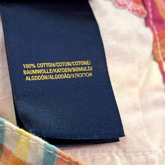 Polo Ralph Lauren‎ Girls Size 7 Plaid Pink and Orange Shorts - Picture 5 of 6